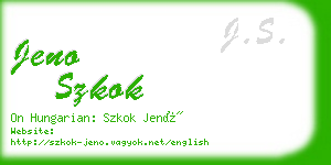 jeno szkok business card